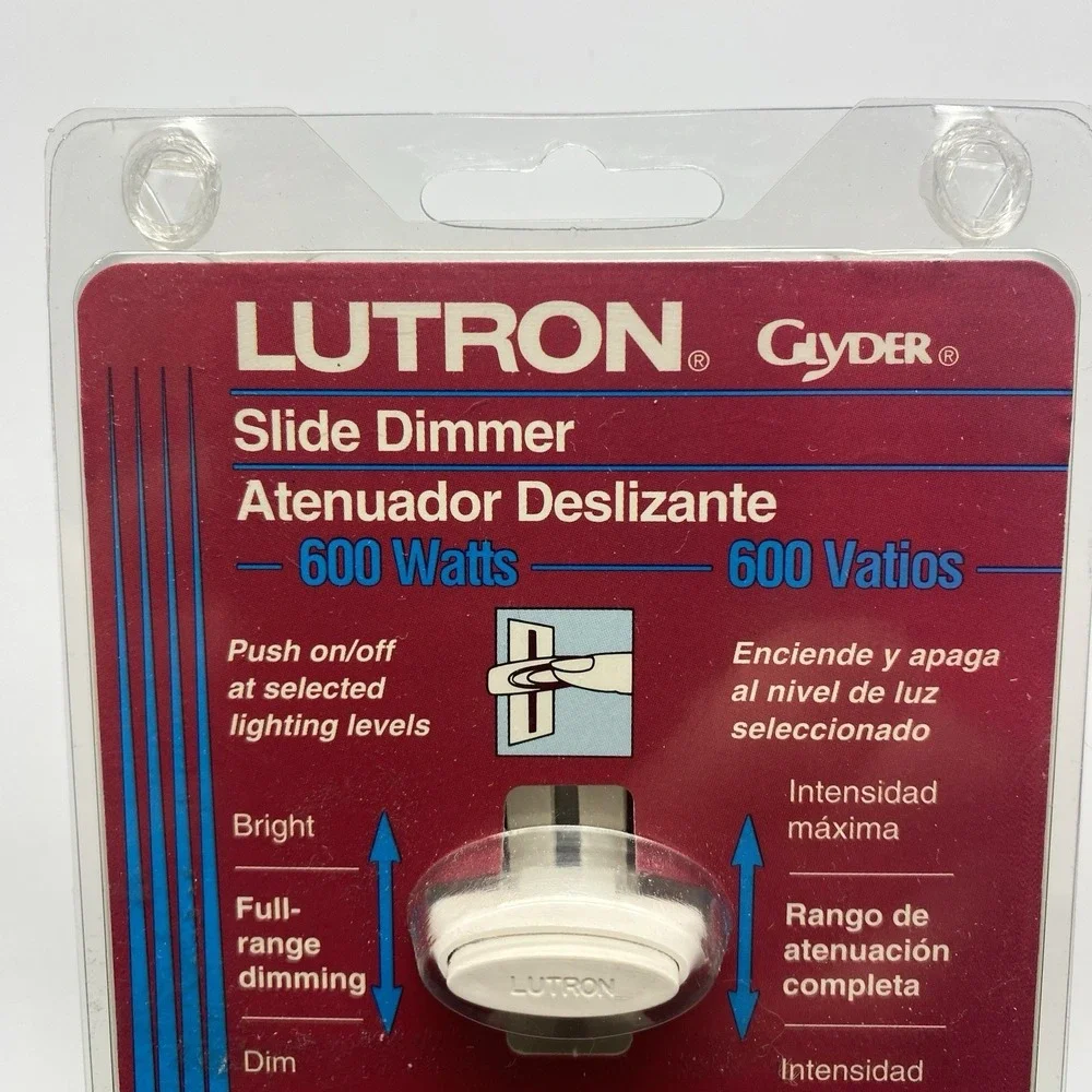 NEW Lutron White GL-603PH-WH Glyder 3-Way Push/Slide Dimmer Light Switch 600W